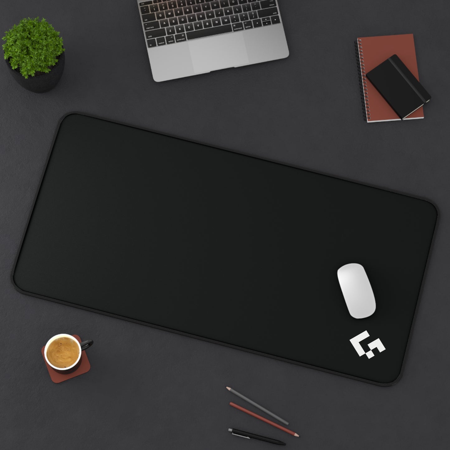 Iconic GreatFrontEnd Premium Desk Mat - Black, Large 15.5" x 31"