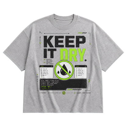Athletic Heather Bella+Canvas 3010 oversized boxy tee featuring the Keep It DRY design.