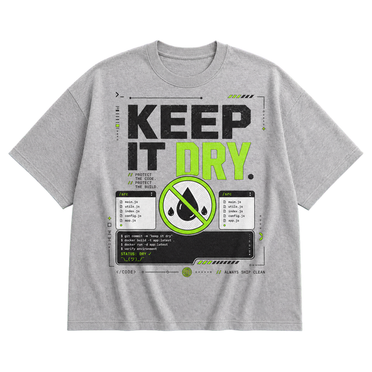 Athletic Heather Bella+Canvas 3010 oversized boxy tee featuring the Keep It DRY design.