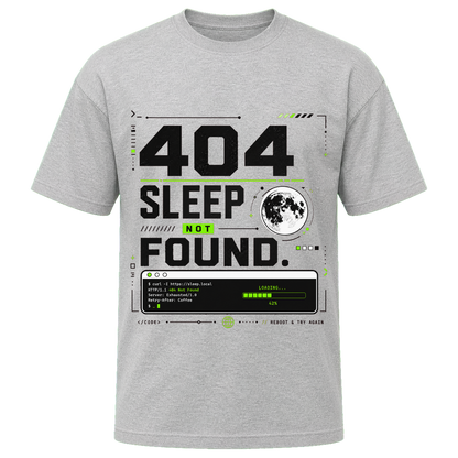 Athletic Heather Bella+Canvas 3010 oversized boxy tee featuring the 404 Sleep Not Found design.