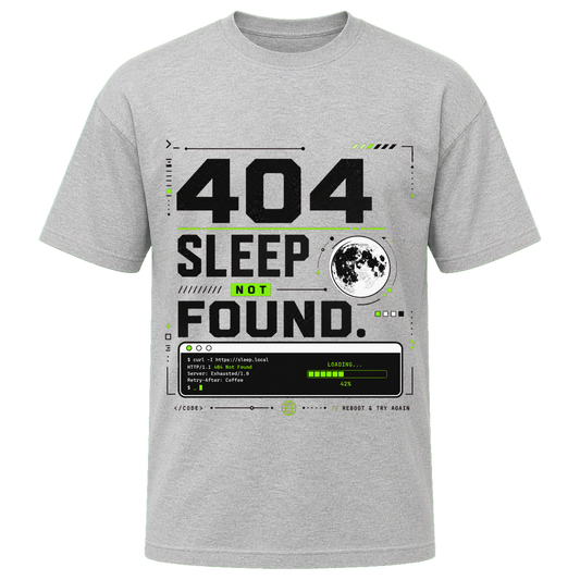 Athletic Heather Bella+Canvas 3010 oversized boxy tee featuring the 404 Sleep Not Found design.