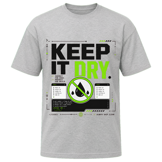 Athletic Heather Bella+Canvas 3010 oversized boxy tee featuring the Keep It DRY design.